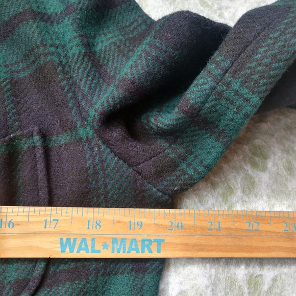 Pendleton Vintage Virgin Wool Blue Green Tartan Oversized Plaid Blazer Jacket - Picture 9 of 10